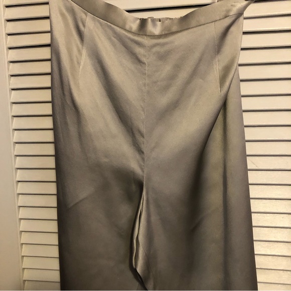 52 Weekends Tube Top M and Worth Petites Satin Pants 8 Silver Grey - Picture 6 of 7